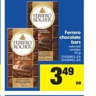 Real Canadian Superstore Ferrero Chocolate Bars offer