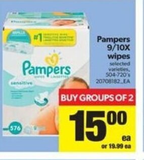 Real Canadian Superstore Pampers 9/10x Wipes offer
