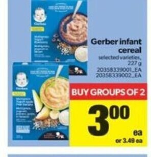Real Canadian Superstore Gerber Infant Cereal offer