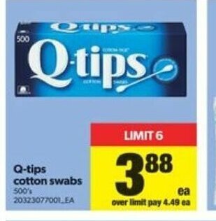 Real Canadian Superstore Q-Tips Cotton Swabs offer