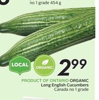 Sobeys Organic Long English Cucumbers offer