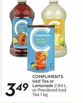 Sobeys Compliments Iced Tea or Lemonade offer