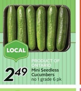 Sobeys Mini Seedless Cucumbers offer