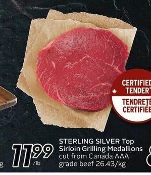 Sobeys Sterling Silver Top Sirloin Grilling Medallions offer