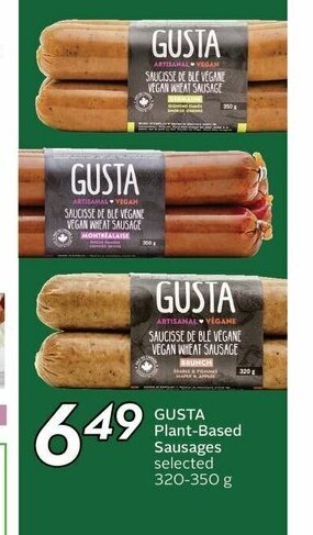 Sobeys Gusta Plant-Based Sausages offer