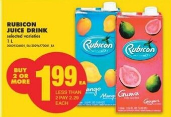 No Frills Rubicon juice drink offer