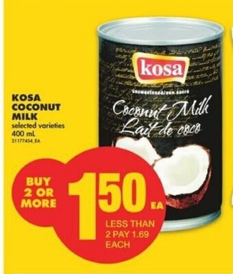 No Frills Kosa coconut milk offer