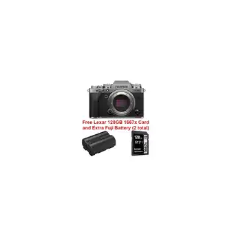 Best Buy Fujifilm X-T4 Silver Body + NPW-235 Batt + 128GB 1667x SD offer