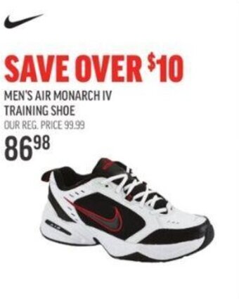 Sport Chek Men's air monarch iv training shoe offer