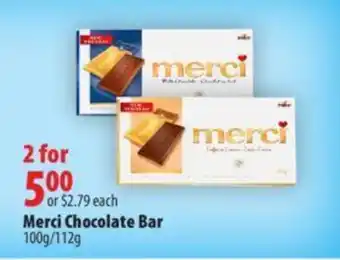 London Drugs Merci chocolate bar offer