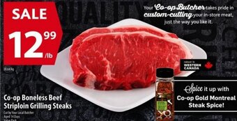 CO-op boneless beef striploin grilling steaks