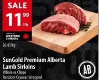 Sungold premium alberta lamb sirloins