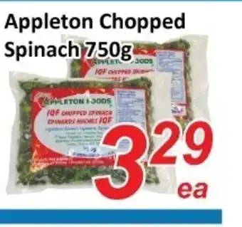 Fresh Win Foodmart Appleton Chopped Spinach 750g offer