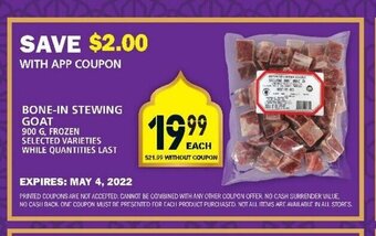 Food Basics Bone-In Stewing Goat offer