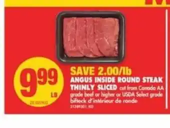No Frills Angus Inside Round Steak Thinly Sliced offer