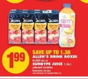 No Frills Allen's Drink Boxes offer