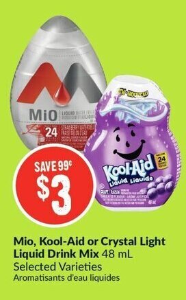 FreshCo Mio, kool-aid or crystal light liquid drink mix offer