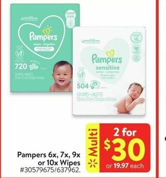 Walmart Pampers 6x 7x 9x offer