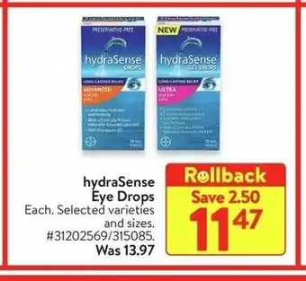 Walmart Hydra Sense Eye Drops offer