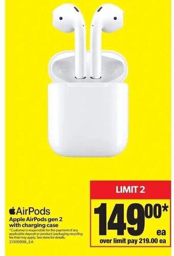 Real Canadian Superstore Apple Airpods Gen 2 With Charging Case offer