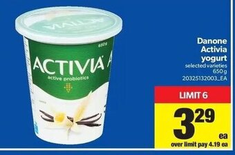 Real Canadian Superstore Danone Activia Yogurt offer