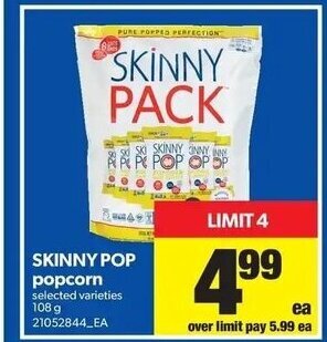 Real Canadian Superstore Skinny Pop Popcorn offer