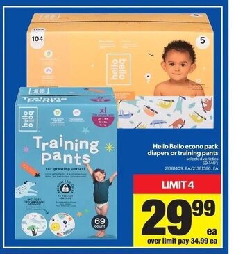 Real Canadian Superstore Hello Bello Econo Pack Diapers or Training Pants offer