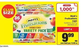 Real Canadian Superstore Mott's Fruitsations Cups offer