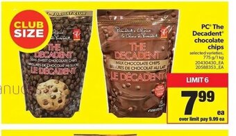 Real Canadian Superstore PC The Decadent Chocolate Chips offer