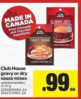 Real Canadian Superstore Club House Gravy or Dry Sauce Mixes offer