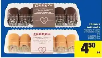 Real Canadian Superstore Quinn's swiss rolls raspberry 'n cream or chocolate vanilla offer