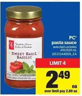 Real Canadian Superstore PC pasta sauce offer