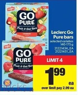 Real Canadian Superstore Leclerc Go Pure bars offer