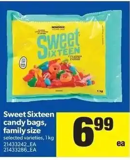 Real Canadian Superstore Sweet Sixteen candy bags, family size offer