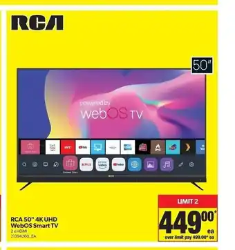 Real Canadian Superstore RCA 50" 4K UHD WebOs Smart TV offer