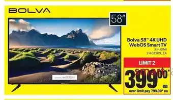Real Canadian Superstore Bolva 58" 4K UHD WebOs Smart TV offer