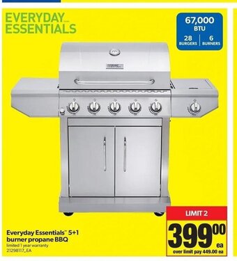 Real Canadian Superstore Everyday Essentials 5+1 Burner Propane BBQ offer