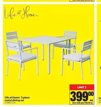 Real Canadian Superstore Life At Home 5 Piece Metal Dining Set offer
