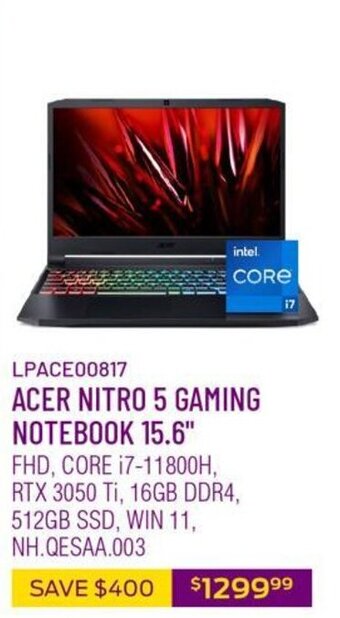 Canada Computers Acer nitro 5 gaming notebook 15.6" offer