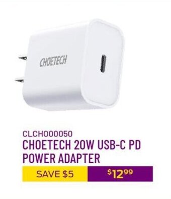 Choetech 20w Usb-C Pd Power Adapter