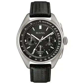 Best Buy Bulova Moon 45mm Men's Analog Dress Watch - Black/Stainless Steel offer