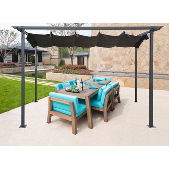 Best Buy MyPatio 10 x 10 Ft Powder Coated Steel Frame Pergola offer