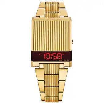 Best Buy Bulova Archive LED Computron 31mm Digital Fashion Watch - Gold Tone offer