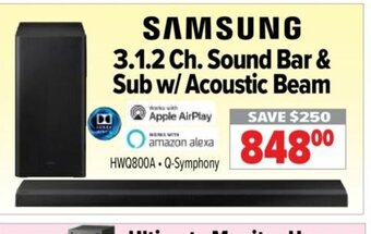 2001 Audio Video Samsung 3.1.2ch Sound Bar & Sub w/Acoustic Beam offer