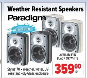 2001 Audio Video Paradigm Weather Resistant Speakers offer