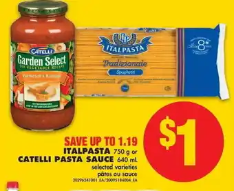 No Frills Italpasta catelli pasta sauce offer