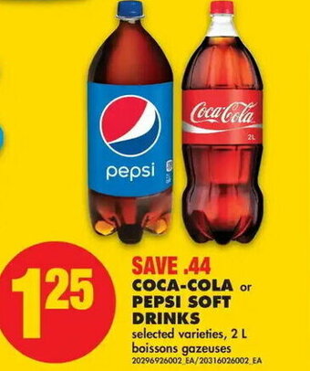 No Frills Coca-cola or pepsi soft drinks offer