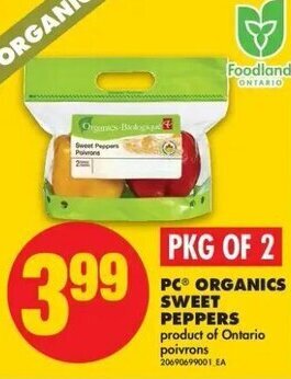 No Frills PC organics sweet peppers offer