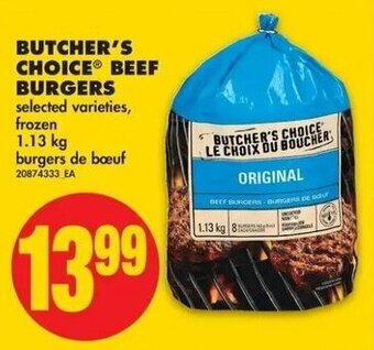 No Frills Butcher's choice beef burgers offer