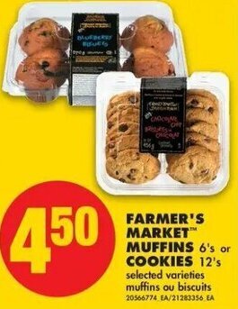 No Frills Farmer's market muffins cookies offer